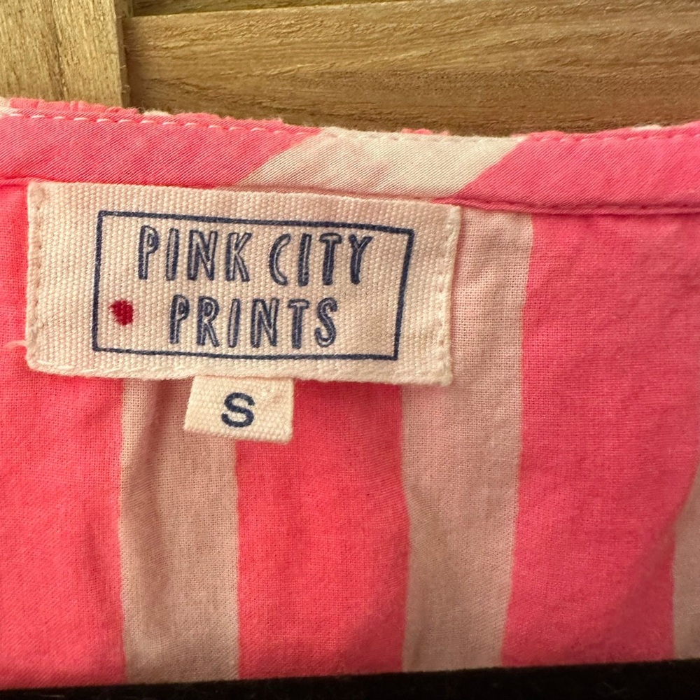 PINK CITY PRINTS Ava Dress in Neon Stripe size S - Picture 8 of 9